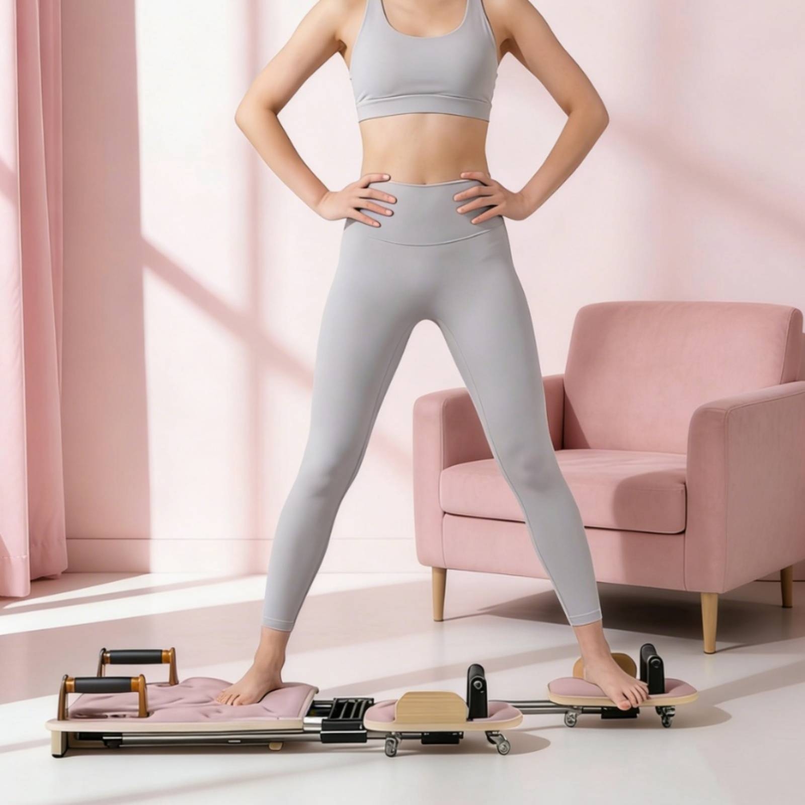 Cama de Pilates Reformer con T - Home Gym Portable reseña y precio